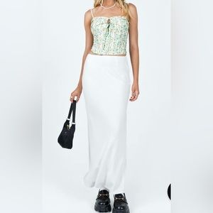 Jodie White Linen Maxi Skirt